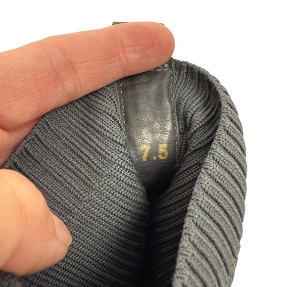 EVERLANE Boots Womens 7.5 Gray The Glove Boot Ribbed Knit Heel Minimalist - Picture 8 of 9